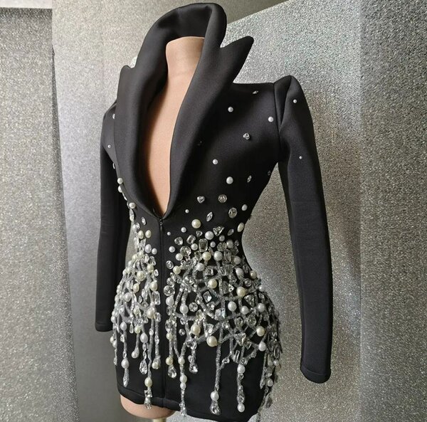 Women fashion beaded blazer