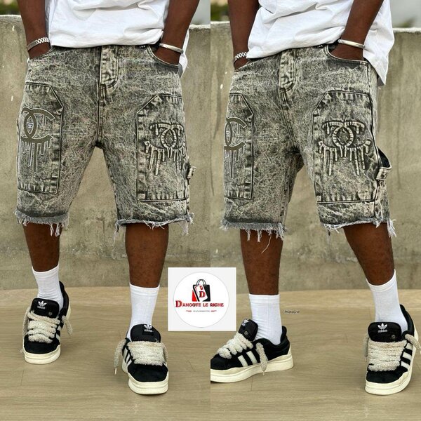 Shorts en jean délavé streetwear