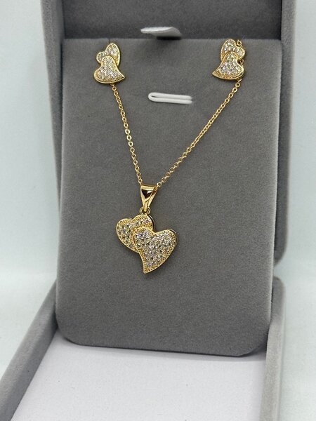 Set Bijoux Coeur Doré