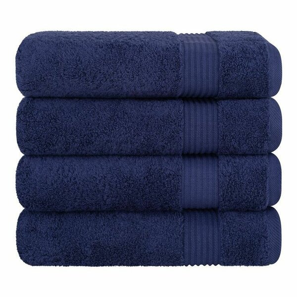 Blue black bath towels