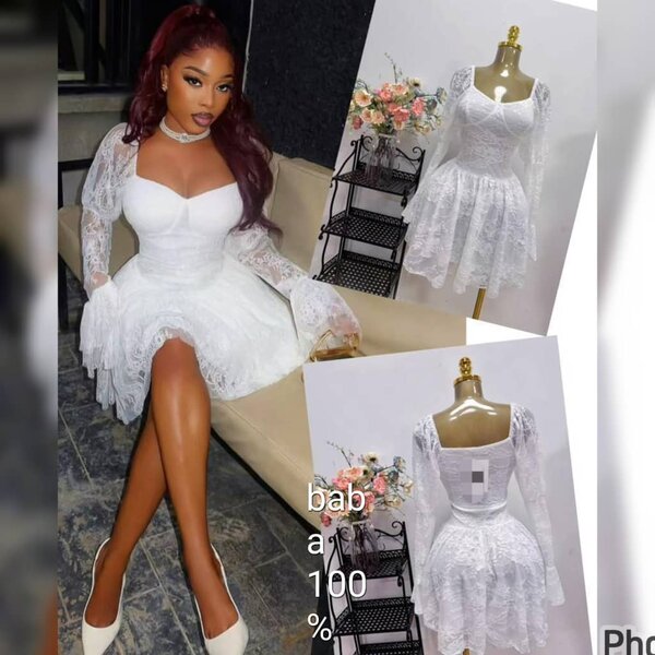 Robe Blanche en Dentelle Élégante