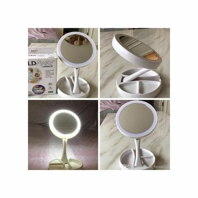 Miroir De Maquillage Avec Lampe LED Pliable