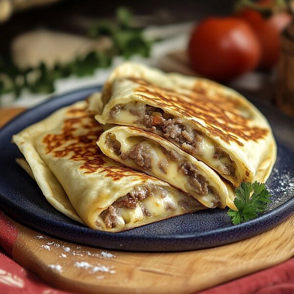 6 Crêpes à la viande fromage