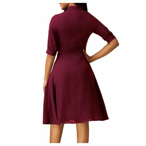 Fashion Ladies Dress Women Casual Half Sleeve Grown Evening