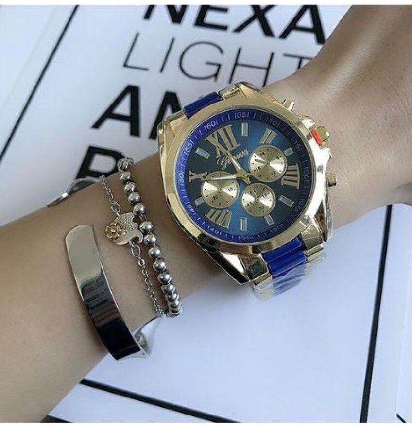 Montre Homme Luxe Or Bleu