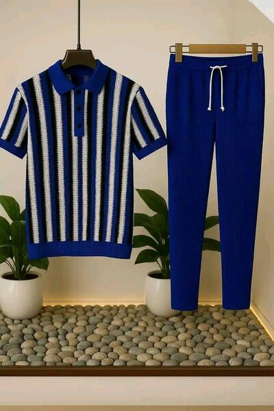 Ensemble Polo Rayé Homme