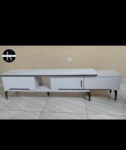 Table TV basse blanche moderne