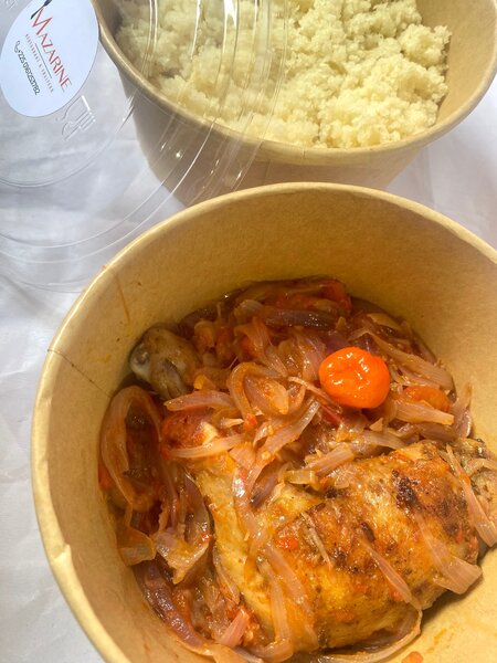 Poulet sauté - attiéké