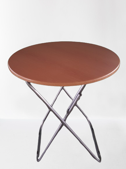 Table pliable rond marron