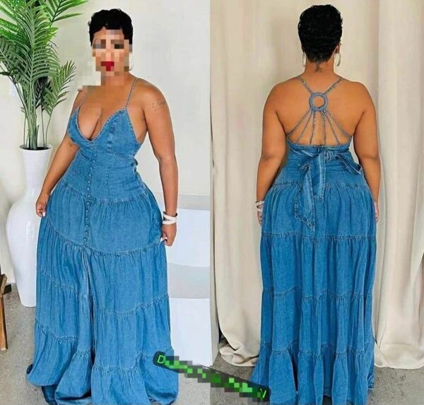 Robe longue en jeans pour femmes