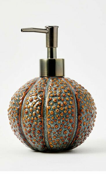 Decorative ceramic soap dispenser