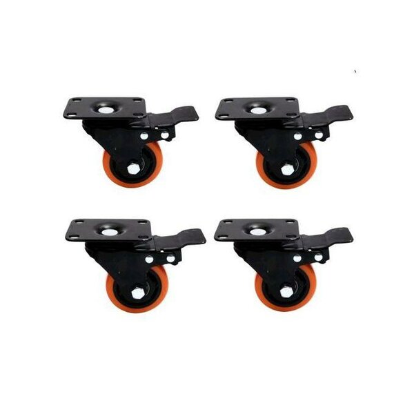 Jeu de 4 roulettes pivotantes