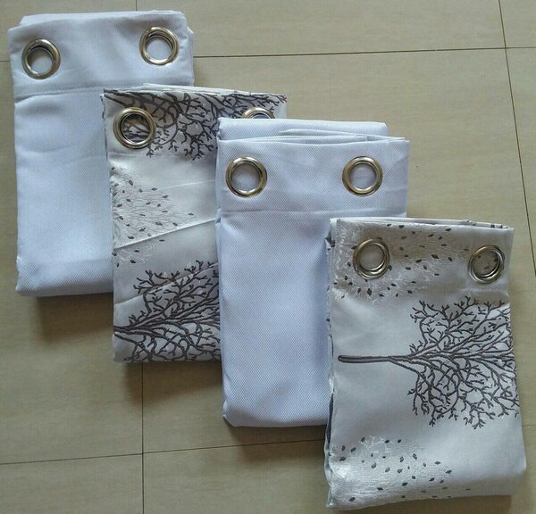 2 drops of curtains gray and beige with pattern