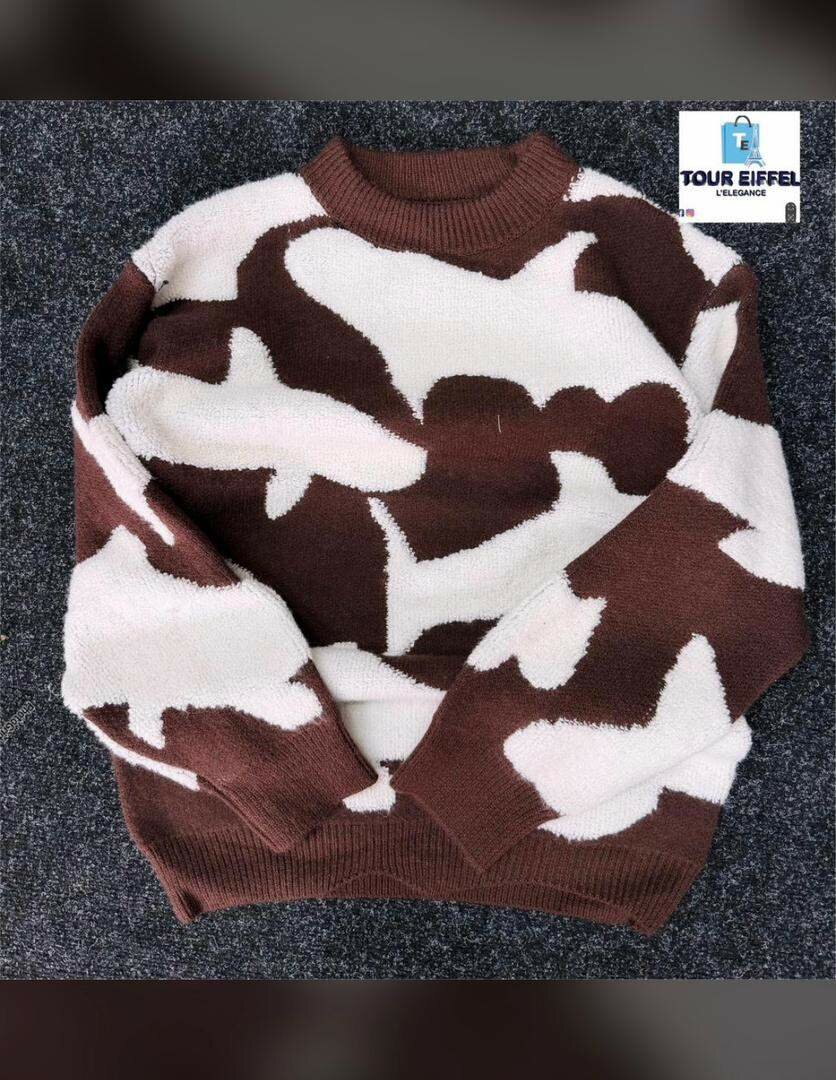 Pull col roulé en patchwork