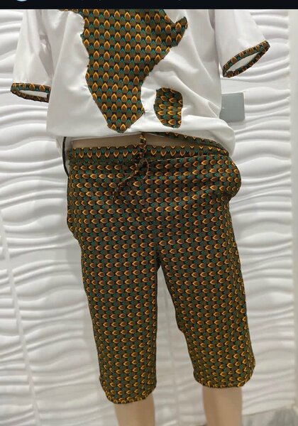 Men African Print Blend With An African Map Design 2 pieces