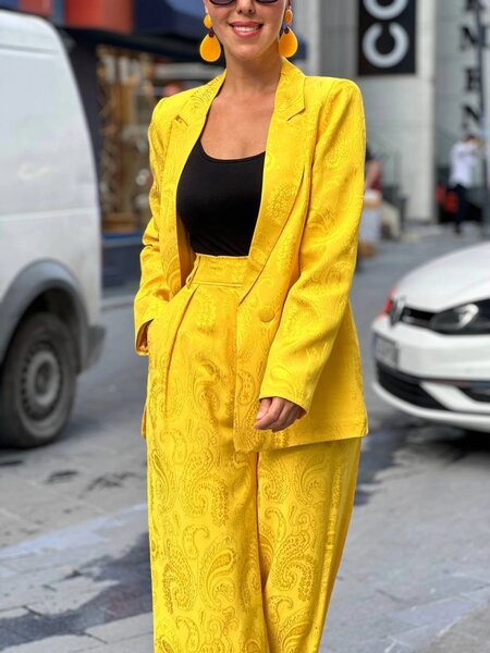 BLAZER jacket palazzo set suit