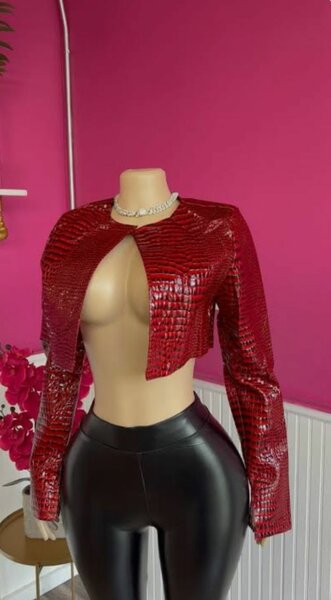 Blazer en simili crocodile