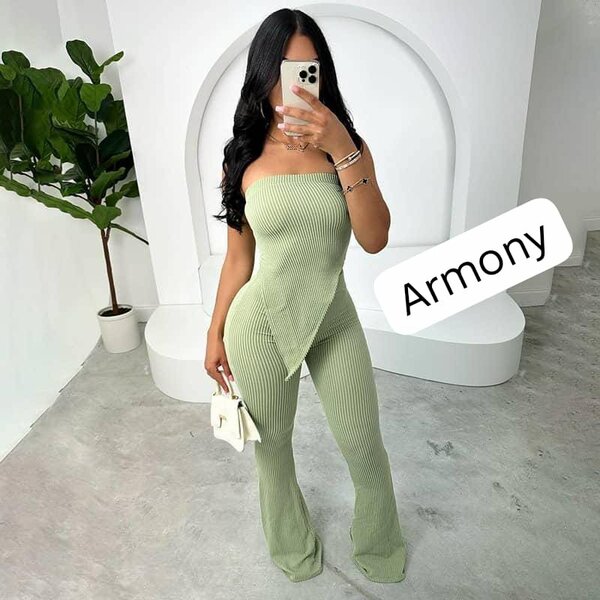 Combinaison verte élégante