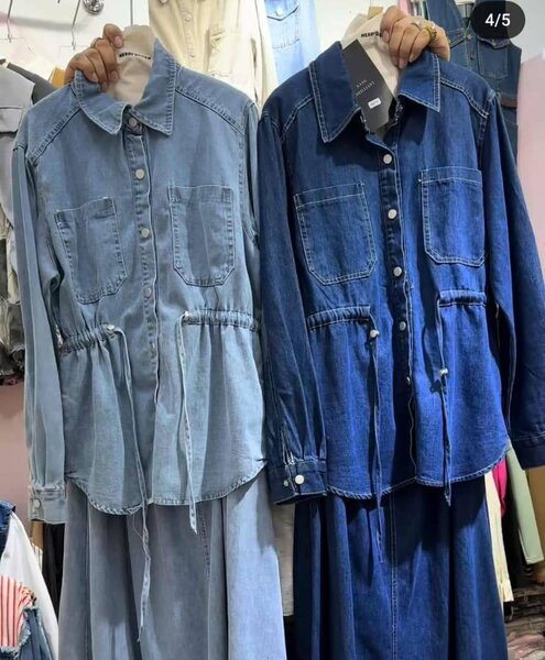 Джинсовая двойка с юбкой в 3 цветах