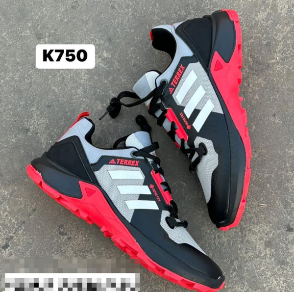 terrex sneakers are gray-red