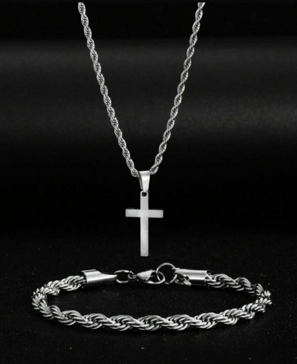 Parure Collier et Bracelet Croix