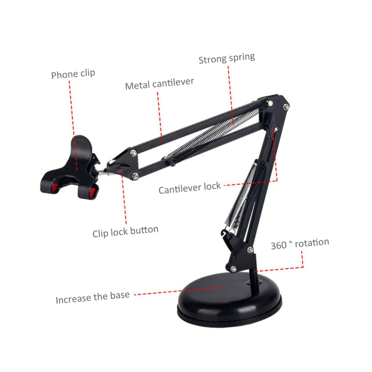 Mobile Holder Adjustable Phone Arm Stand Phone Video Stand