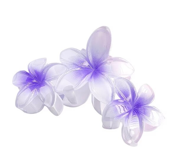 Barrettes fleurs frangipanier