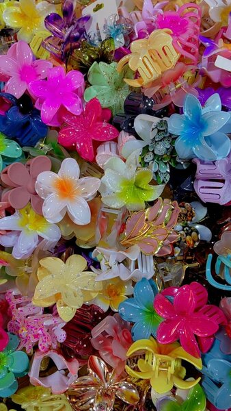 Pinces à cheveux fleurs colorées