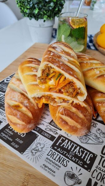 pain farcis a la viande hachée