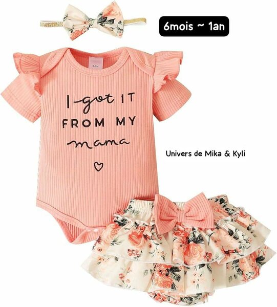 Ensemble bébé élégant rose