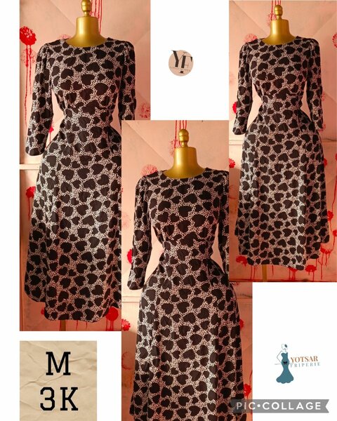 Robe mi-longue imprimée pour femme