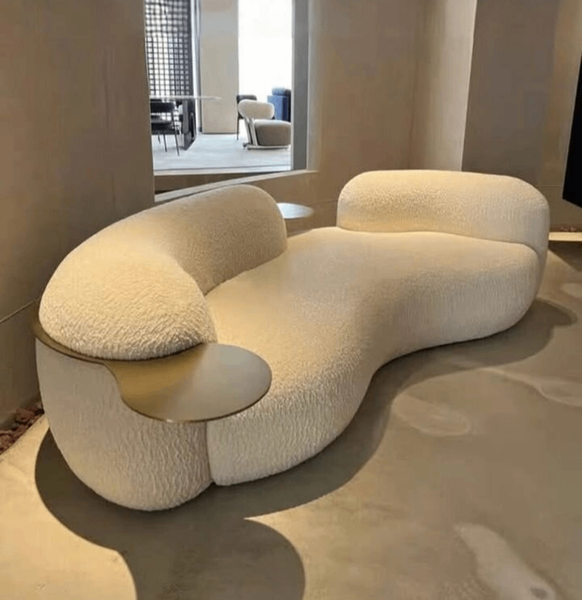 Canapé design en tissu blanc