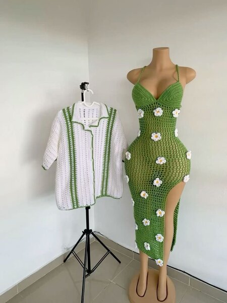 Ensemble tricoté crochet pour femme