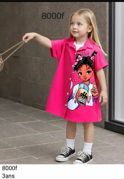 Robe fille été motifs colorés