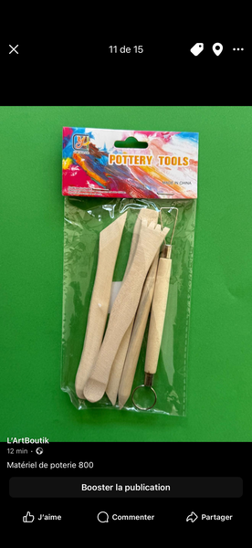 Set d'Outils de Poterie en Bois