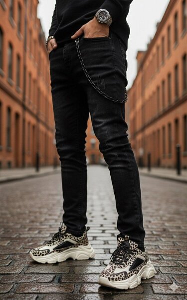 Baskets tendance léopard homme