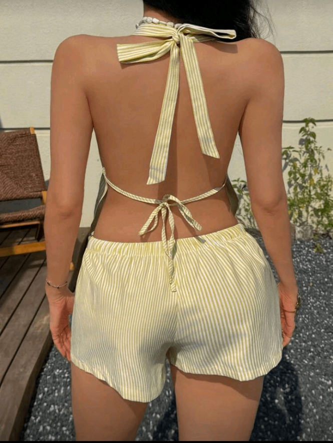 Ensemble d'été rayé femme