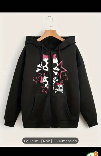 Sweat à capuche noir pour femme