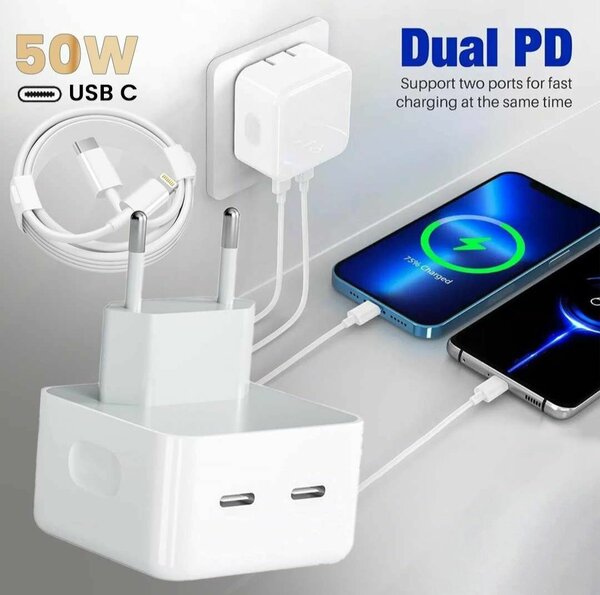 Chargeur USB-C 50W Dual PD