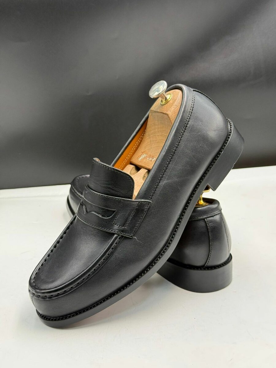 Mocassins en cuir noir Geogra