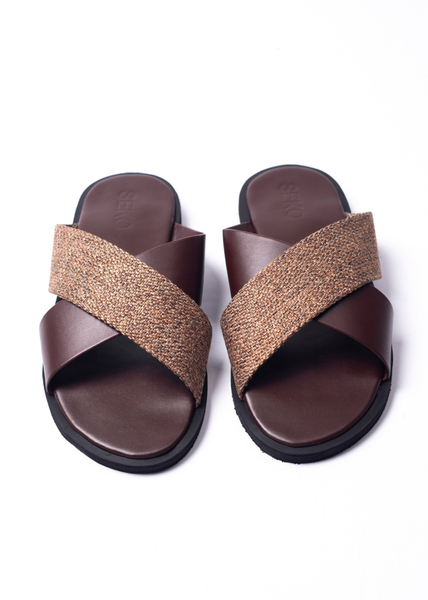 Sandales croisées en cuir