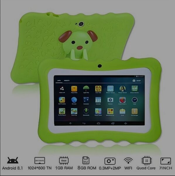 Tablette tactile verte 7 pouces pour enfants