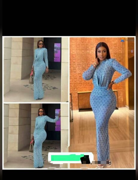 Robe longue élégante bleue