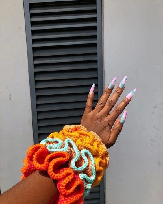 Chouchou scrunchies au crochet