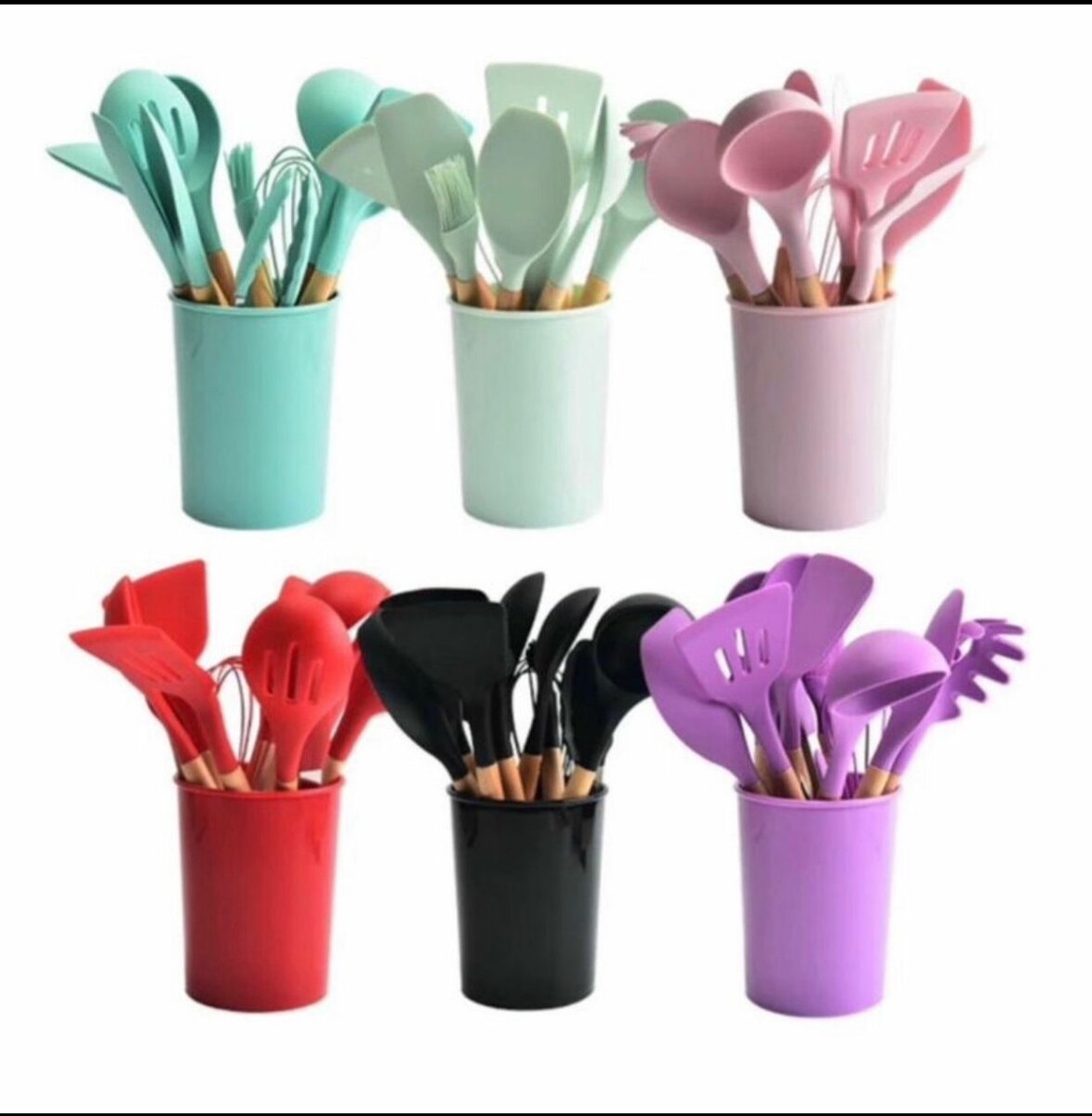 12PCS Silicone Kitchen Spoons