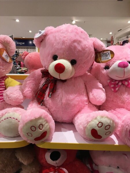 Ours en peluche rose