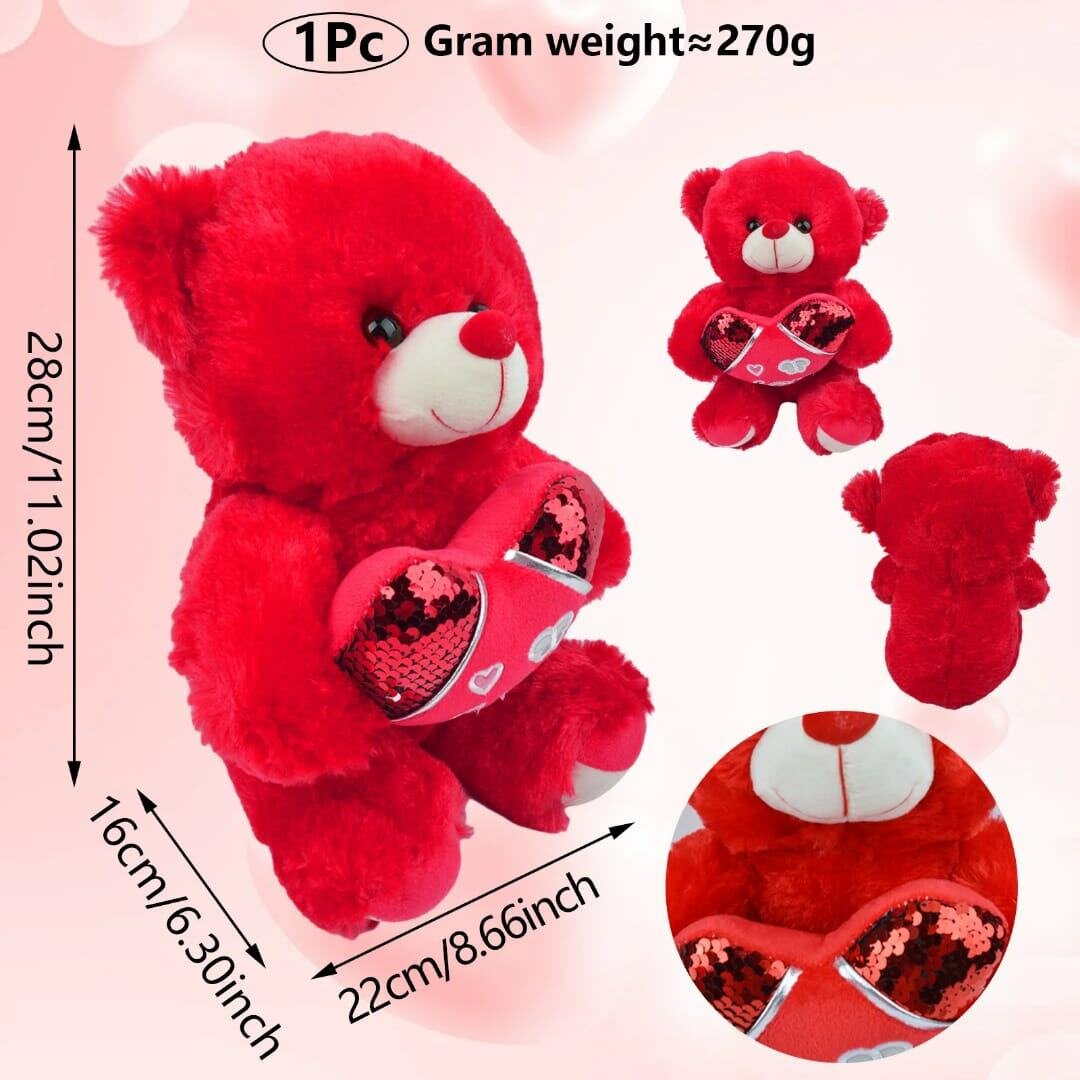 Nounours rouge câlin "Amour"