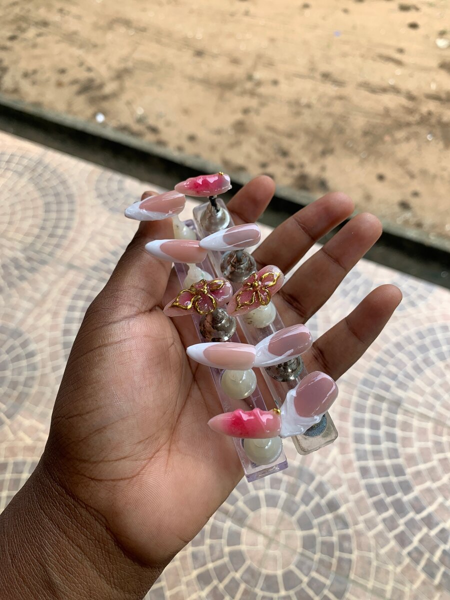 Ongles Faux Élégan Rose