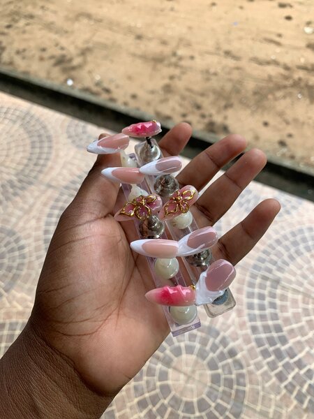 Ongles Faux Élégan Rose