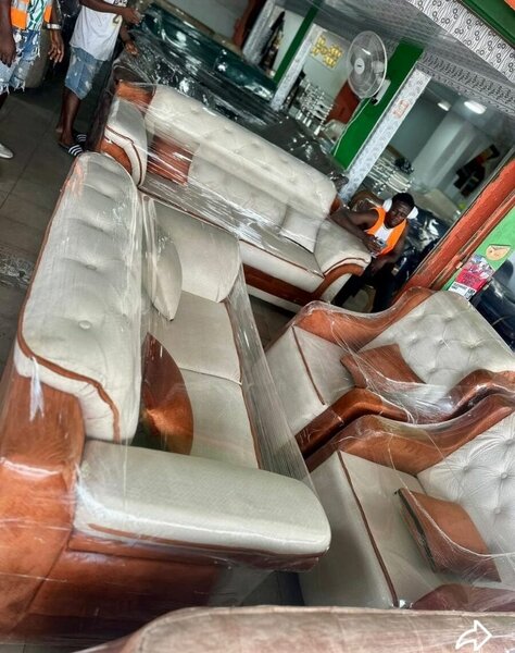 Ensemble canapé en cuir marron